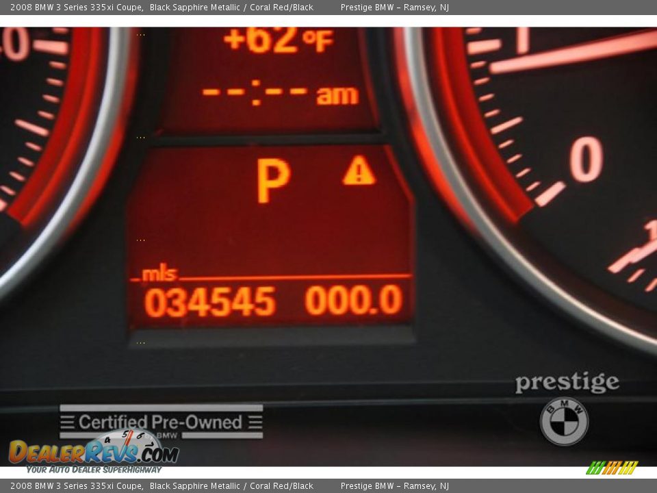 2008 BMW 3 Series 335xi Coupe Black Sapphire Metallic / Coral Red/Black Photo #14