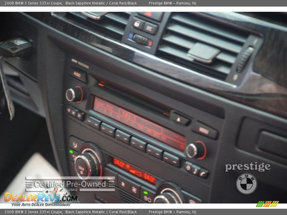 2008 BMW 3 Series 335xi Coupe Black Sapphire Metallic / Coral Red/Black Photo #16