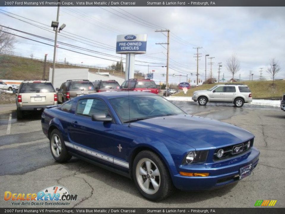 2007 Ford Mustang V6 Premium Coupe Vista Blue Metallic / Dark Charcoal Photo #1