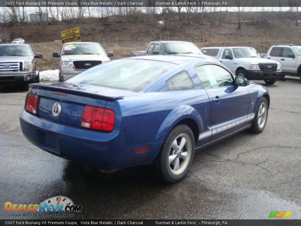2007 Ford Mustang V6 Premium Coupe Vista Blue Metallic / Dark Charcoal Photo #3