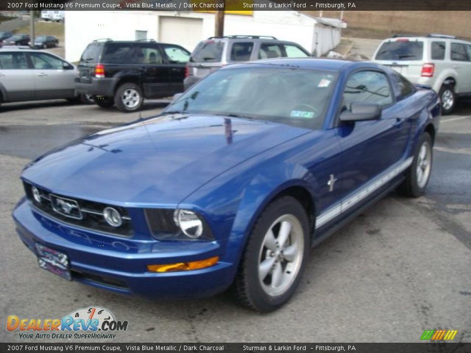 2007 Ford Mustang V6 Premium Coupe Vista Blue Metallic / Dark Charcoal Photo #10