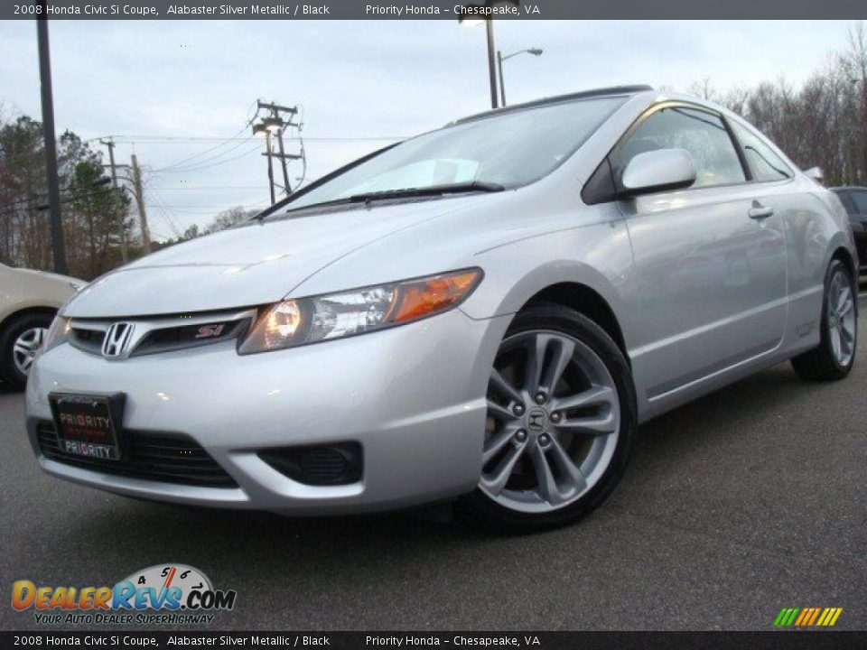 2008 Honda Civic Si Coupe Alabaster Silver Metallic / Black Photo #1