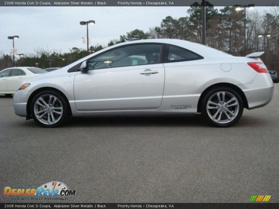 2008 Honda Civic Si Coupe Alabaster Silver Metallic / Black Photo #3