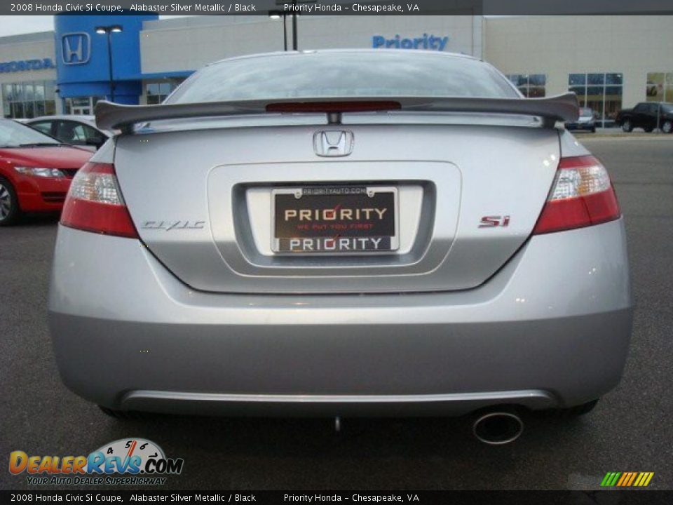 2008 Honda Civic Si Coupe Alabaster Silver Metallic / Black Photo #5