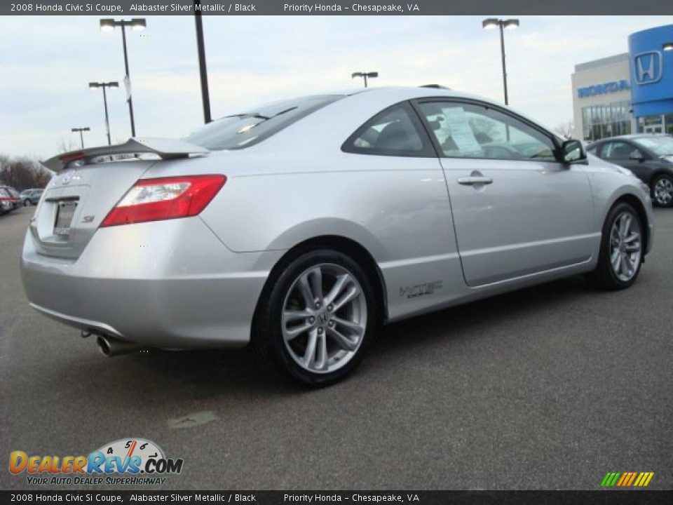 2008 Honda Civic Si Coupe Alabaster Silver Metallic / Black Photo #6