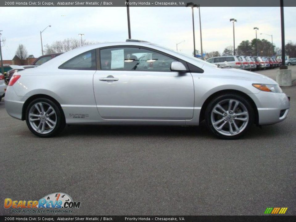 2008 Honda Civic Si Coupe Alabaster Silver Metallic / Black Photo #7