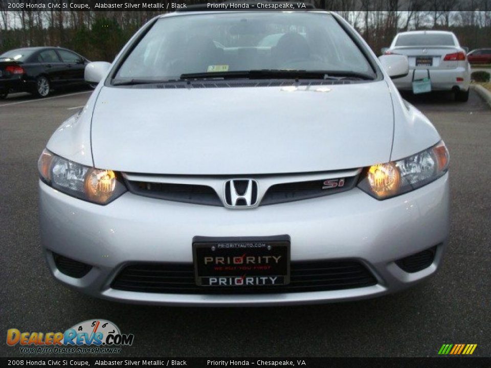 2008 Honda Civic Si Coupe Alabaster Silver Metallic / Black Photo #9