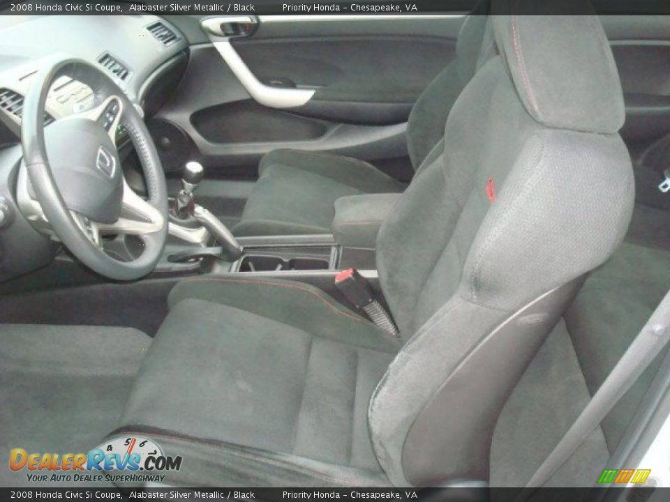 2008 Honda Civic Si Coupe Alabaster Silver Metallic / Black Photo #11