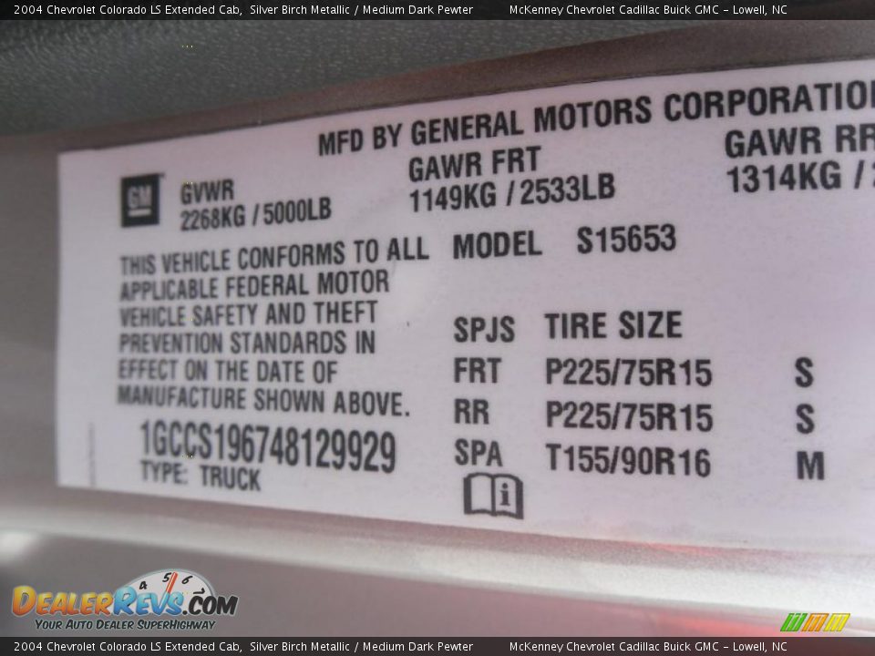 2004 Chevrolet Colorado LS Extended Cab Silver Birch Metallic / Medium Dark Pewter Photo #7