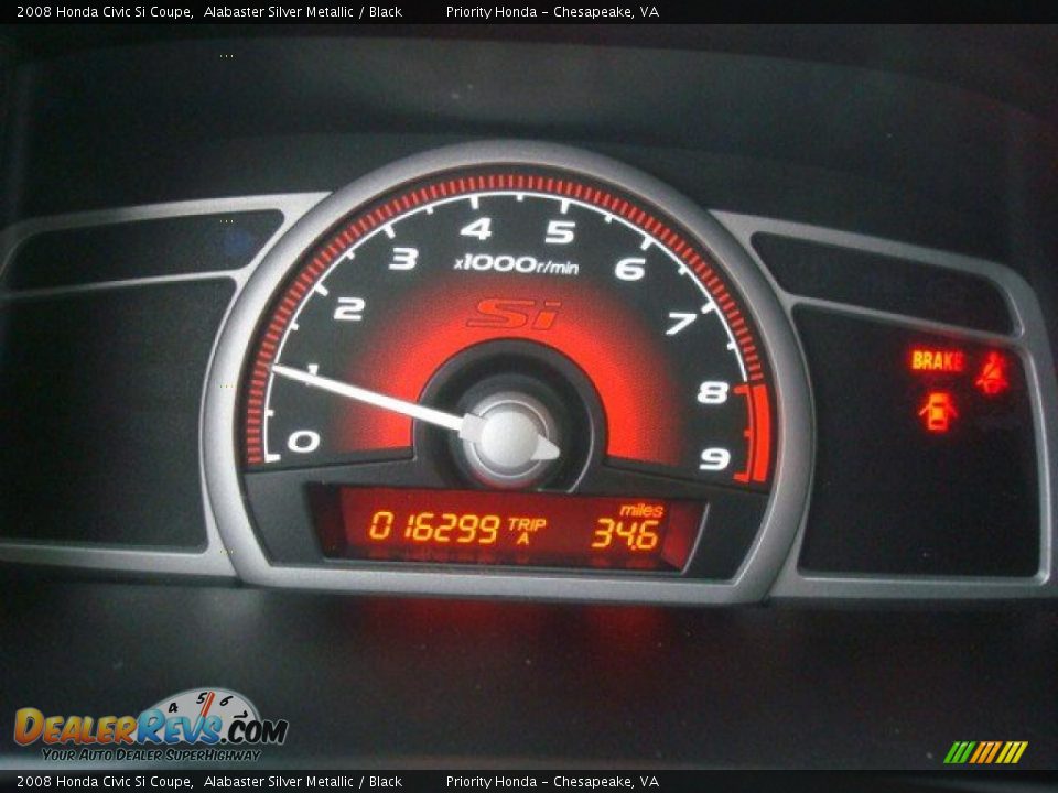 2008 Honda Civic Si Coupe Alabaster Silver Metallic / Black Photo #20
