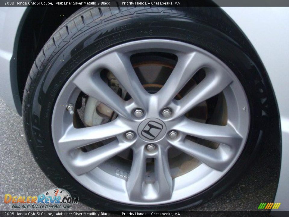2008 Honda Civic Si Coupe Alabaster Silver Metallic / Black Photo #22