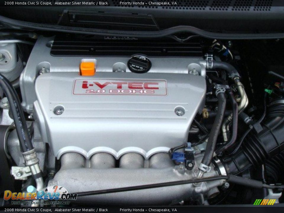 2008 Honda Civic Si Coupe Alabaster Silver Metallic / Black Photo #24