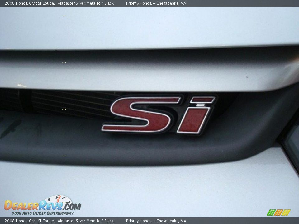 2008 Honda Civic Si Coupe Alabaster Silver Metallic / Black Photo #25