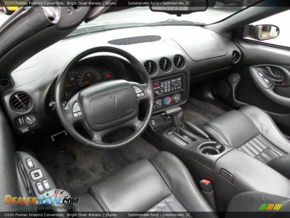 2000 Pontiac Firebird Convertible Bright Silver Metallic / Ebony Photo #3