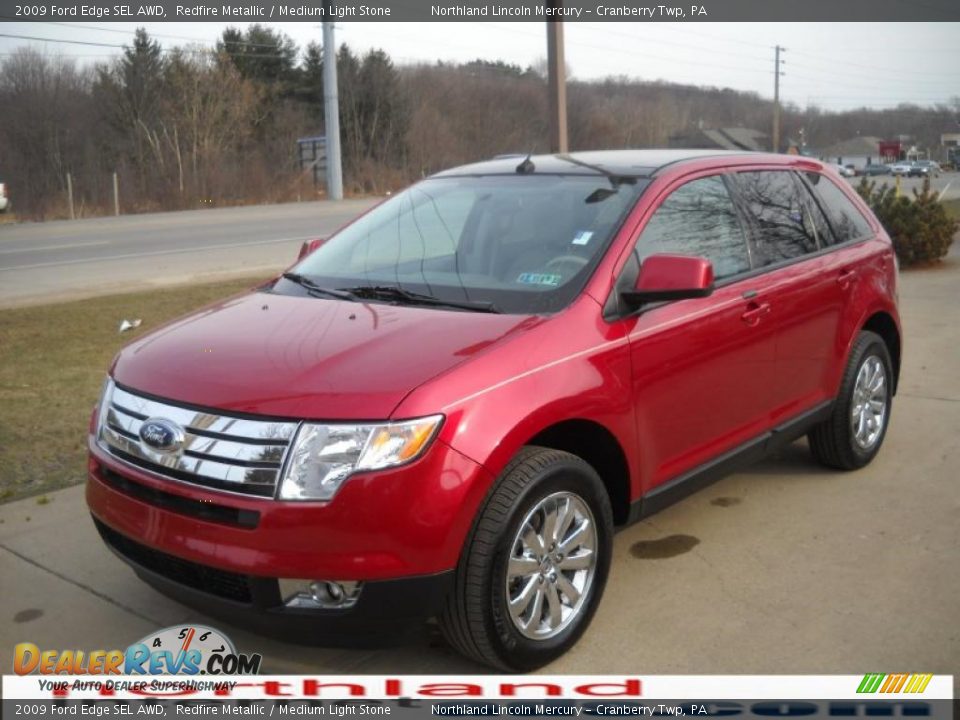 2009 Ford Edge SEL AWD Redfire Metallic / Medium Light Stone Photo #13