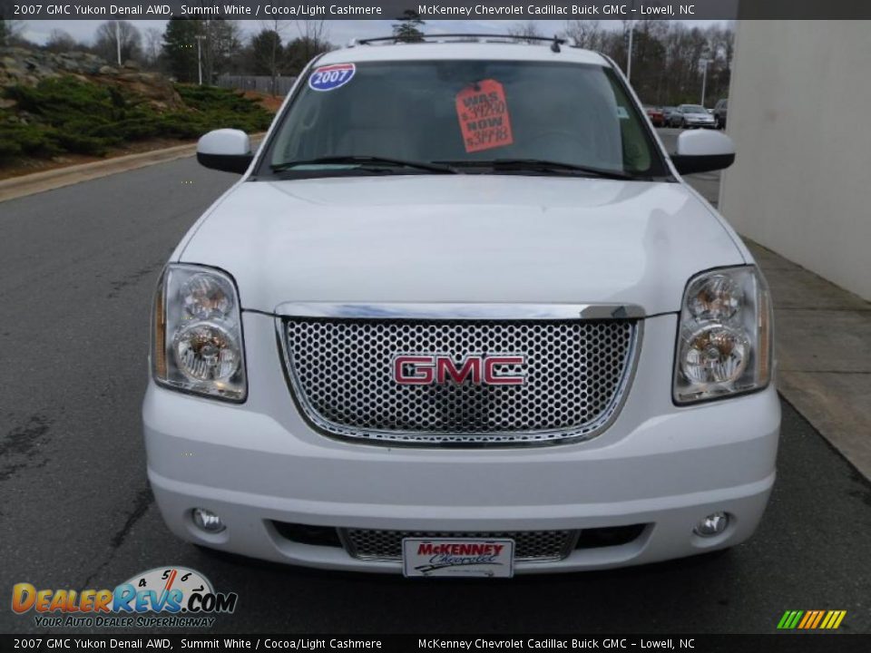 2007 GMC Yukon Denali AWD Summit White / Cocoa/Light Cashmere Photo #6