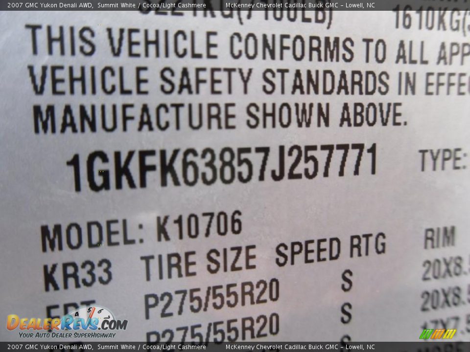 2007 GMC Yukon Denali AWD Summit White / Cocoa/Light Cashmere Photo #10