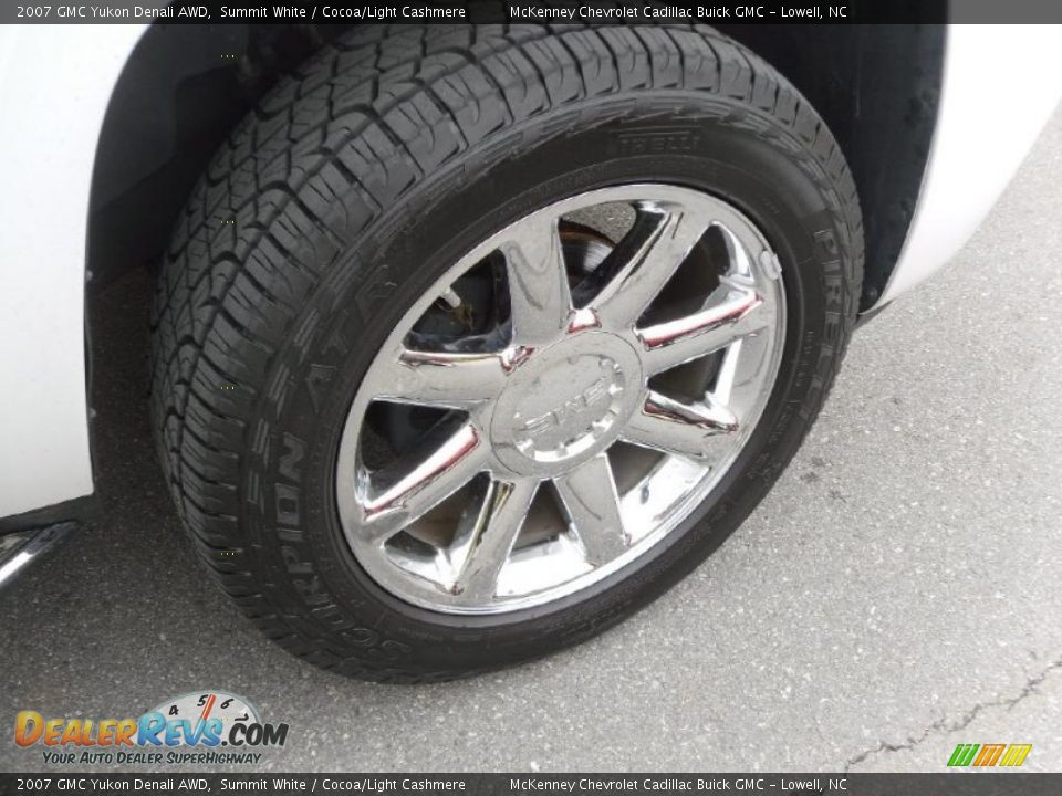 2007 GMC Yukon Denali AWD Summit White / Cocoa/Light Cashmere Photo #14