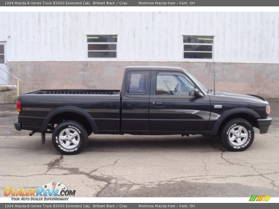 1994 Mazda B-Series Truck B3000 Extended Cab Brilliant Black / Gray Photo #2