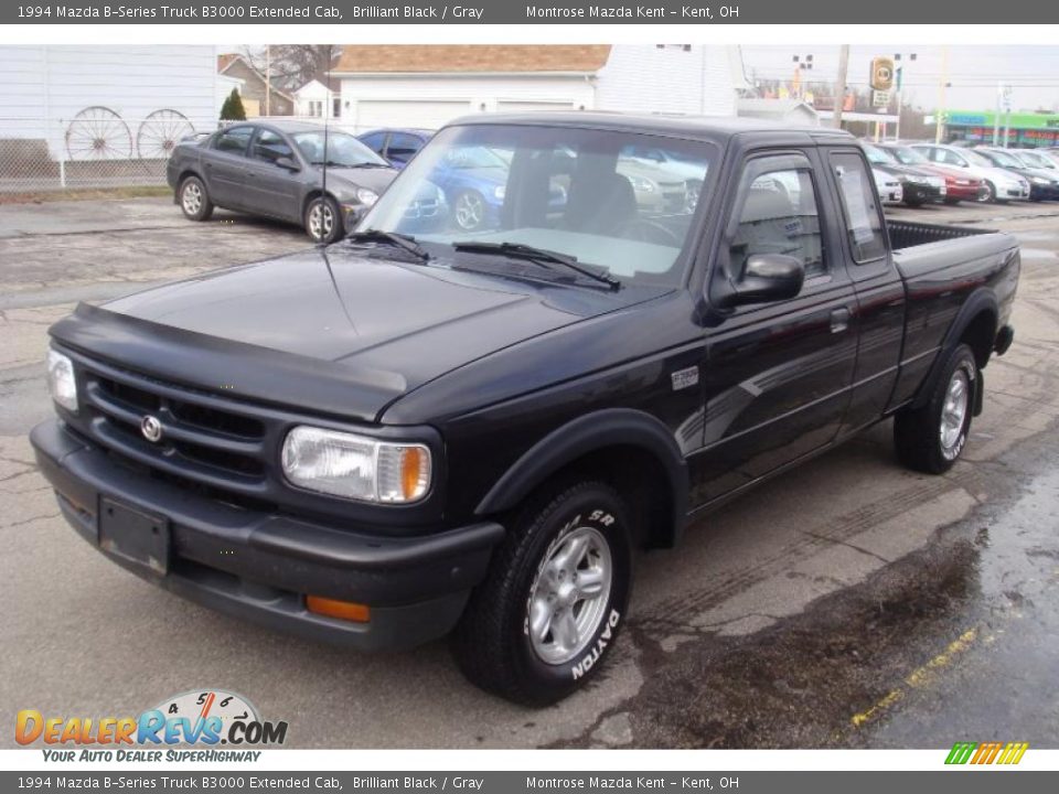 1994 Mazda B-Series Truck B3000 Extended Cab Brilliant Black / Gray Photo #3