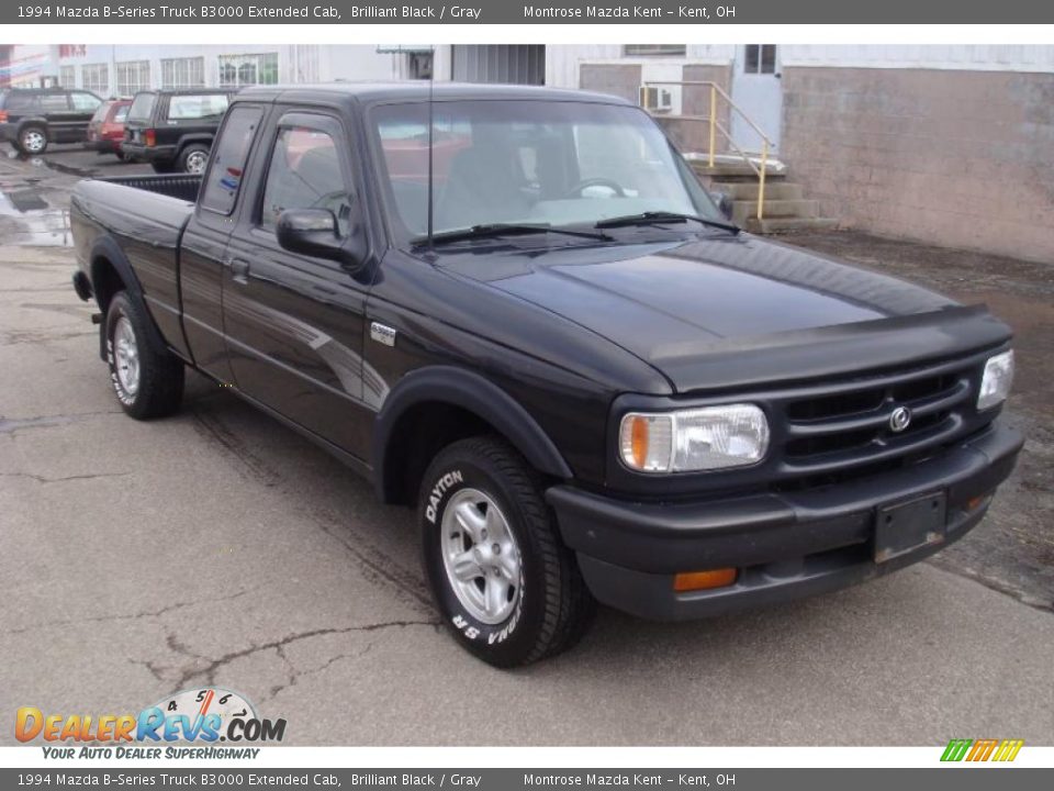 1994 Mazda B-Series Truck B3000 Extended Cab Brilliant Black / Gray Photo #4