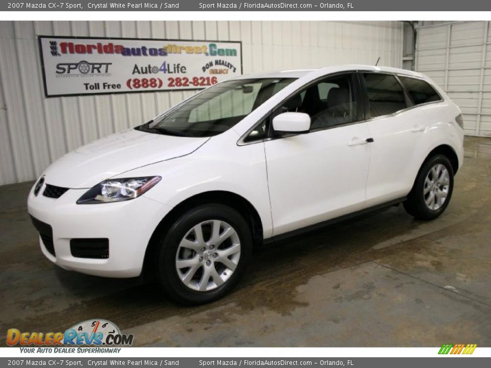 2007 Mazda CX-7 Sport Crystal White Pearl Mica / Sand Photo #4