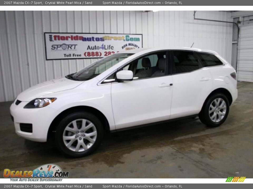2007 Mazda CX-7 Sport Crystal White Pearl Mica / Sand Photo #8