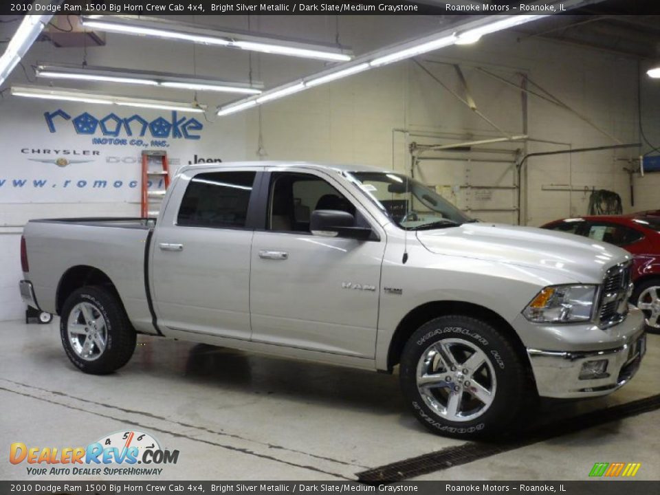 2010 Dodge Ram 1500 Big Horn Crew Cab 4x4 Bright Silver Metallic / Dark Slate/Medium Graystone Photo #1