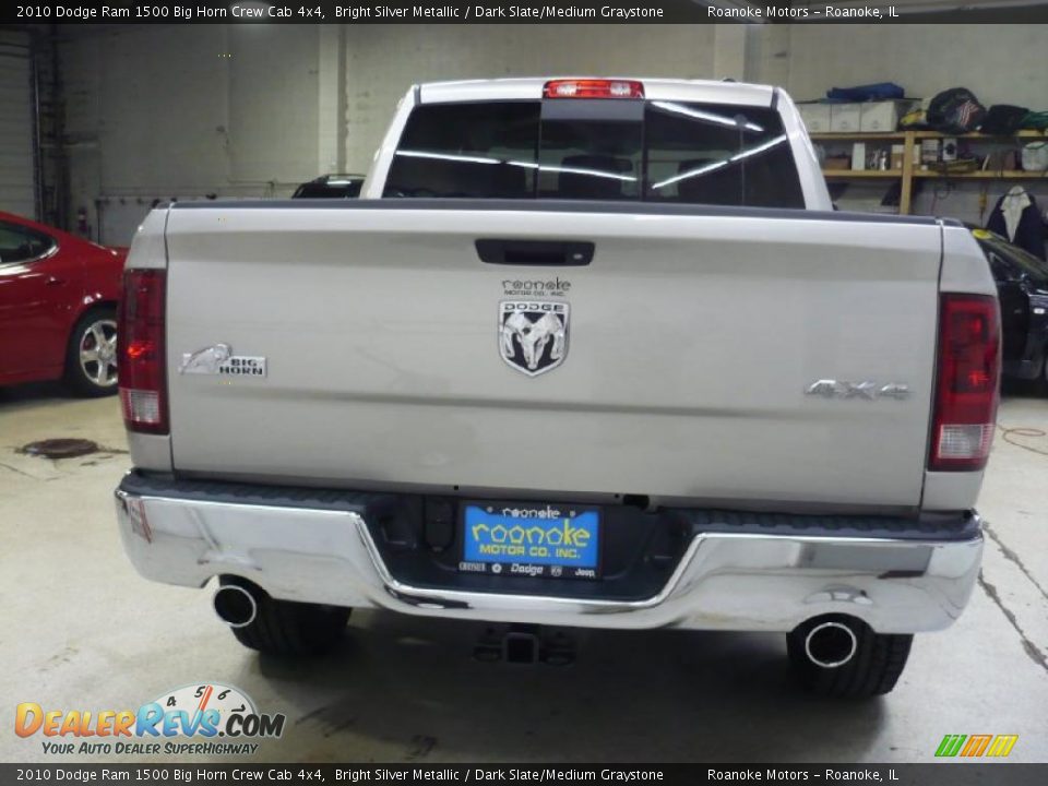 2010 Dodge Ram 1500 Big Horn Crew Cab 4x4 Bright Silver Metallic / Dark Slate/Medium Graystone Photo #3