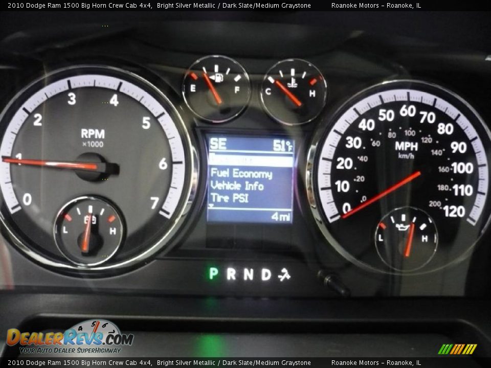 2010 Dodge Ram 1500 Big Horn Crew Cab 4x4 Bright Silver Metallic / Dark Slate/Medium Graystone Photo #17