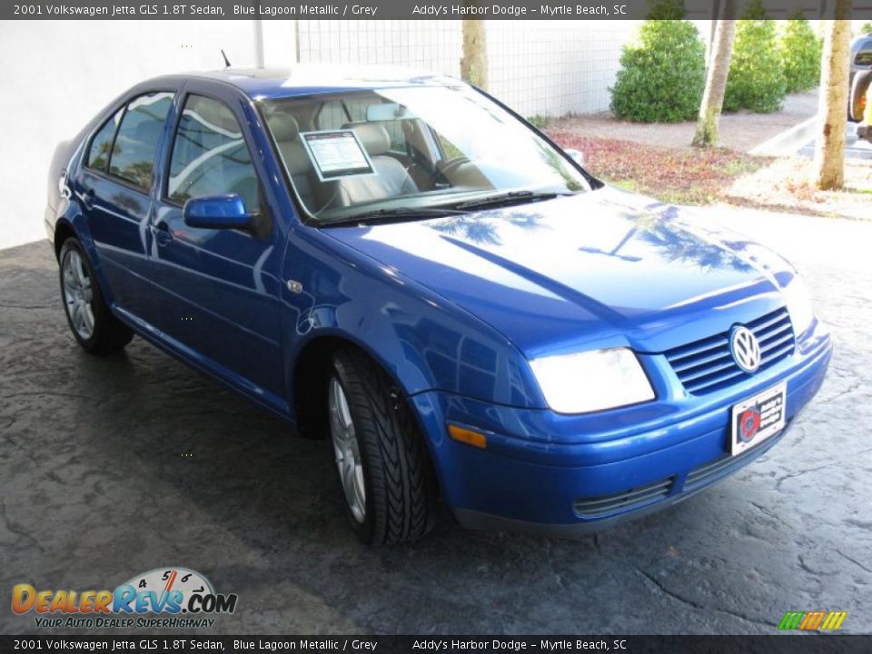 2001 Volkswagen Jetta GLS 1.8T Sedan Blue Lagoon Metallic / Grey Photo #4