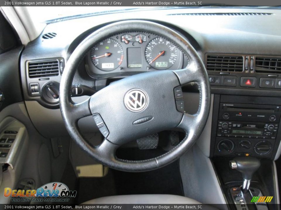 2001 Volkswagen Jetta GLS 1.8T Sedan Blue Lagoon Metallic / Grey Photo #18