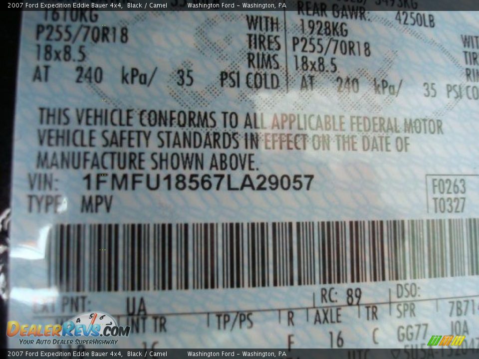 2007 Ford Expedition Eddie Bauer 4x4 Black / Camel Photo #19