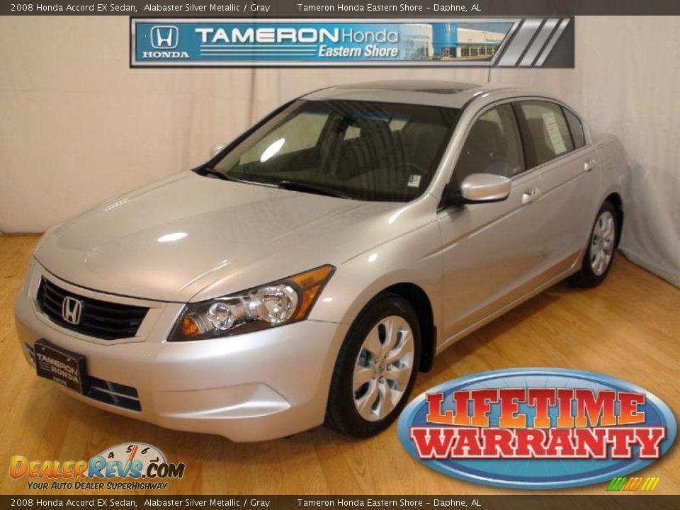 2008 Honda Accord EX Sedan Alabaster Silver Metallic / Gray Photo #1