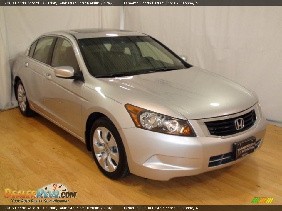 2008 Honda Accord EX Sedan Alabaster Silver Metallic / Gray Photo #2