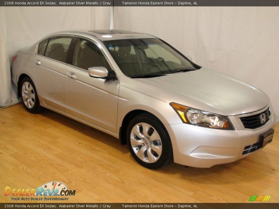 2008 Honda Accord EX Sedan Alabaster Silver Metallic / Gray Photo #3