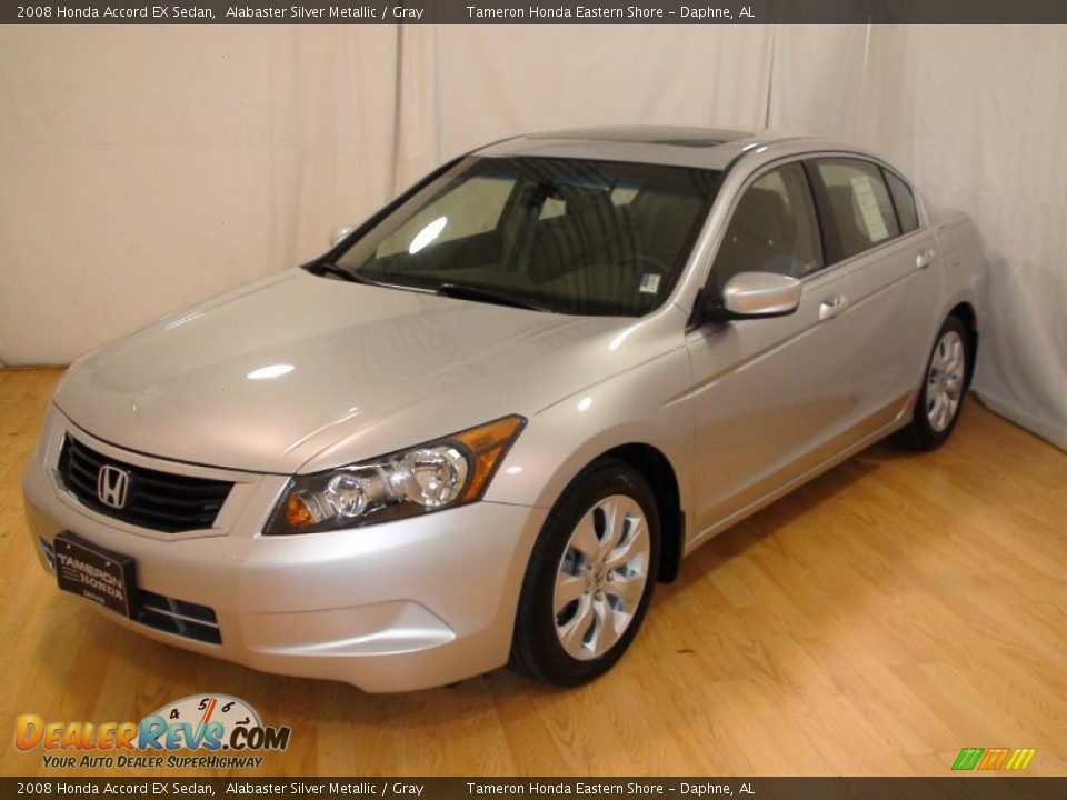 2008 Honda Accord EX Sedan Alabaster Silver Metallic / Gray Photo #9