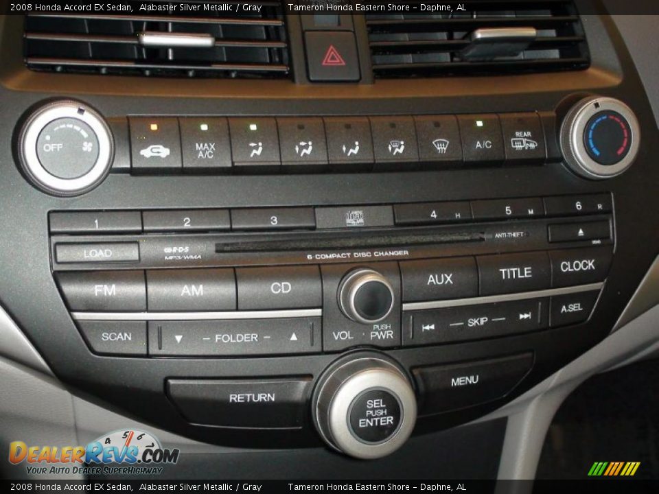 2008 Honda Accord EX Sedan Alabaster Silver Metallic / Gray Photo #19