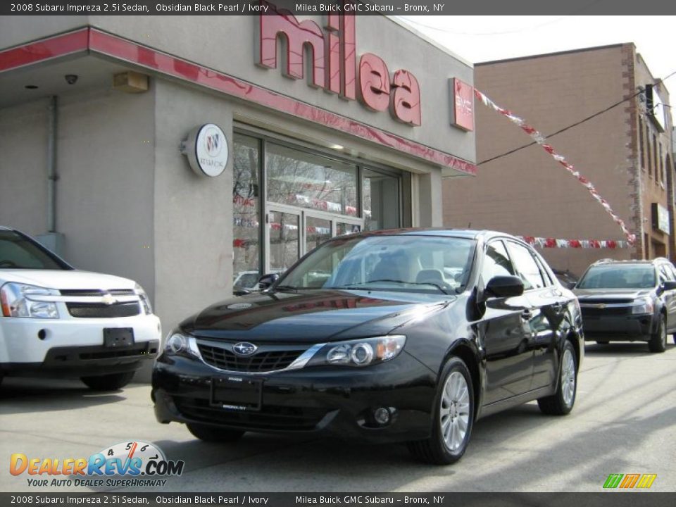 2008 Subaru Impreza 2.5i Sedan Obsidian Black Pearl / Ivory Photo #1