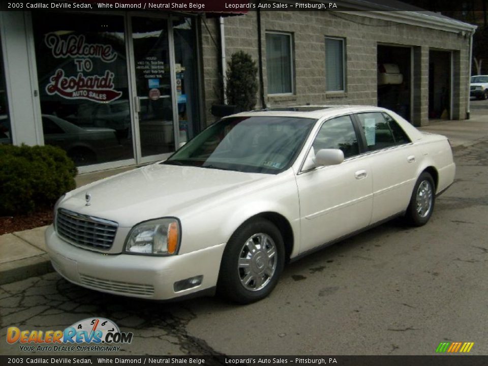 2003 Cadillac DeVille Sedan White Diamond / Neutral Shale Beige Photo #1