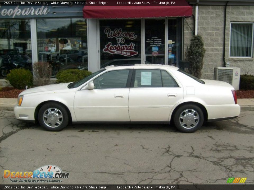 2003 Cadillac DeVille Sedan White Diamond / Neutral Shale Beige Photo #2