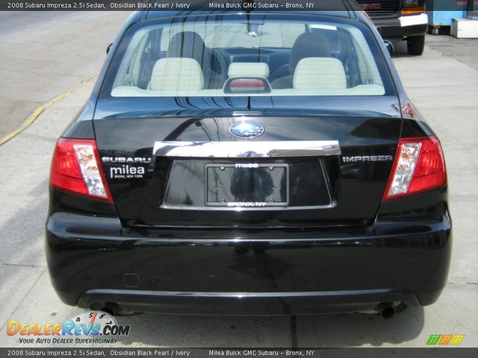 2008 Subaru Impreza 2.5i Sedan Obsidian Black Pearl / Ivory Photo #5