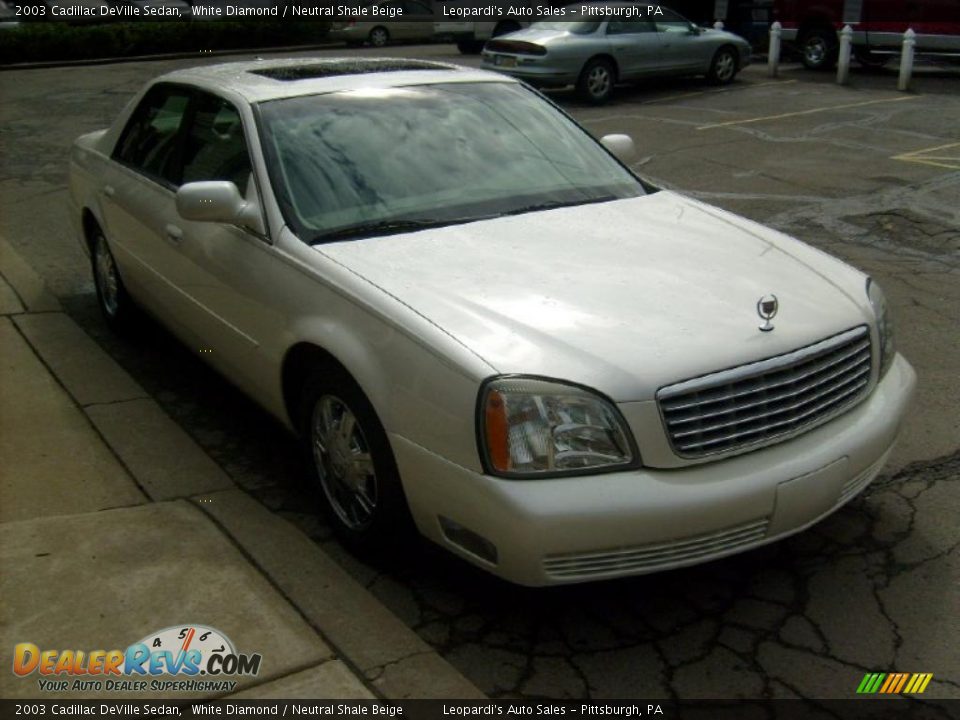 2003 Cadillac DeVille Sedan White Diamond / Neutral Shale Beige Photo #6