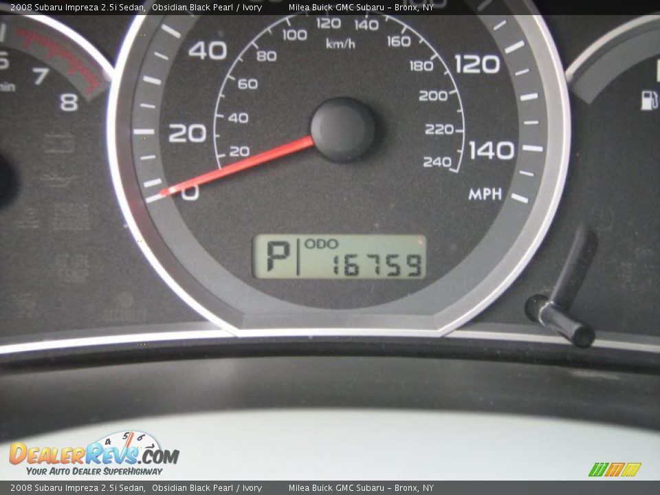 2008 Subaru Impreza 2.5i Sedan Obsidian Black Pearl / Ivory Photo #11