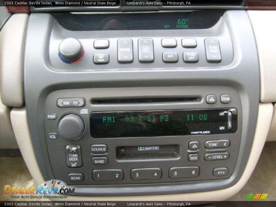 2003 Cadillac DeVille Sedan White Diamond / Neutral Shale Beige Photo #14