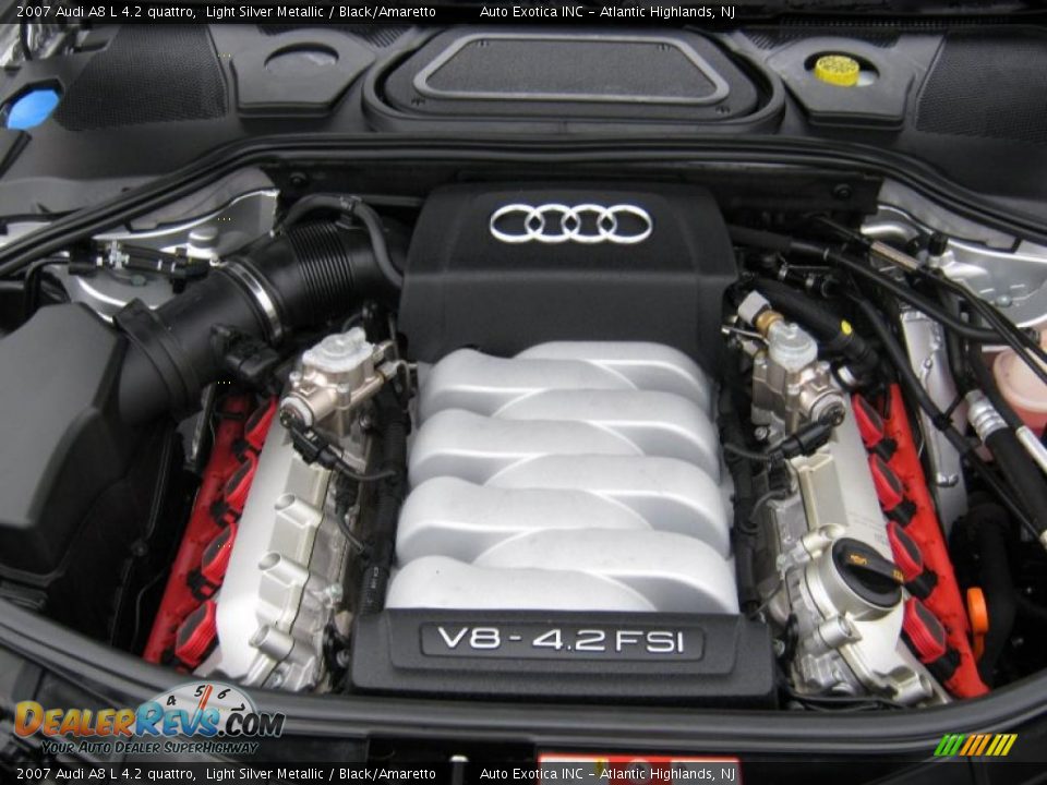 2007 Audi A8 L 4.2 quattro Light Silver Metallic / Black/Amaretto Photo #9