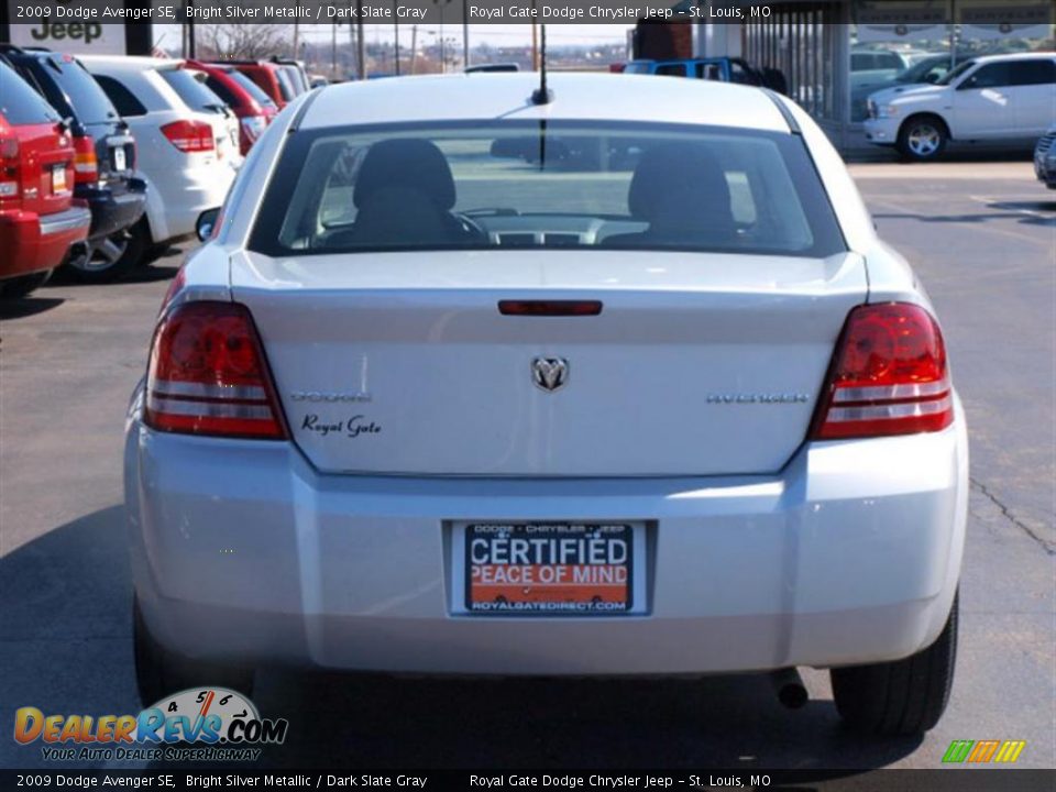 2009 Dodge Avenger SE Bright Silver Metallic / Dark Slate Gray Photo #6