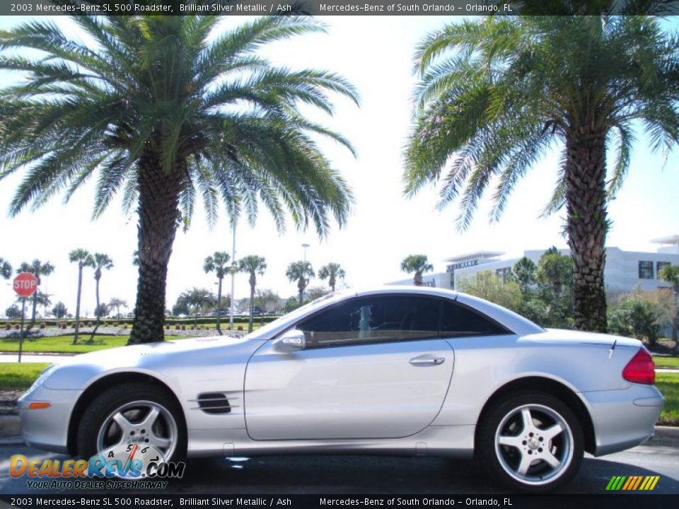 2003 Mercedes-Benz SL 500 Roadster Brilliant Silver Metallic / Ash Photo #1