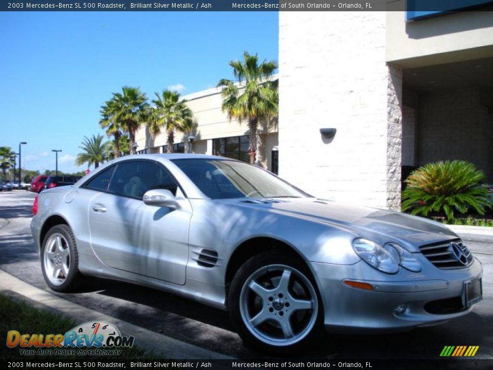 2003 Mercedes-Benz SL 500 Roadster Brilliant Silver Metallic / Ash Photo #4