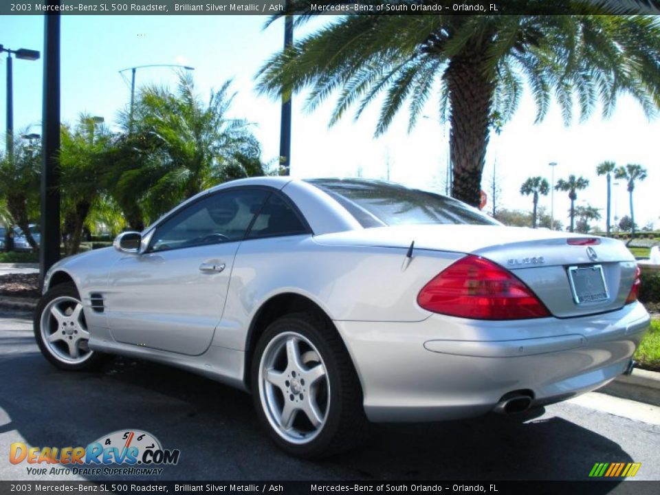 2003 Mercedes-Benz SL 500 Roadster Brilliant Silver Metallic / Ash Photo #8